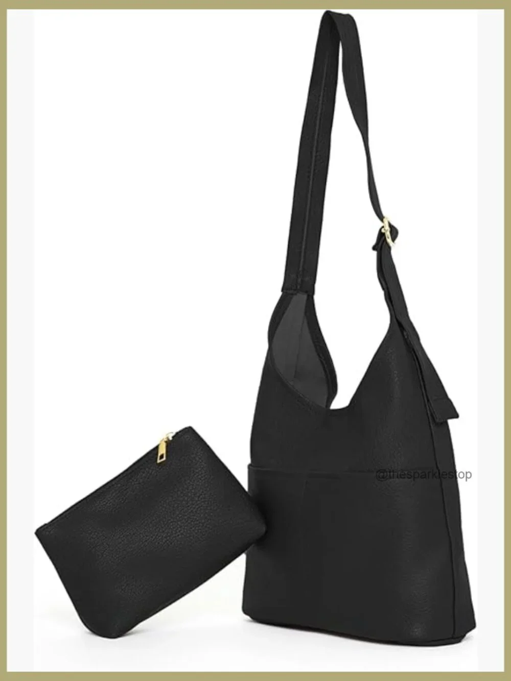 Soft Vegan Leather Slouchy Hobo Bag with Coin Purse, Crossbody Shoulder Tote